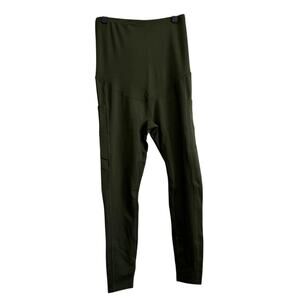 NWOT Women's Maternity Green Pants Leggings Pockets Army Green Large